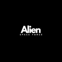 alien space force logo on a black background